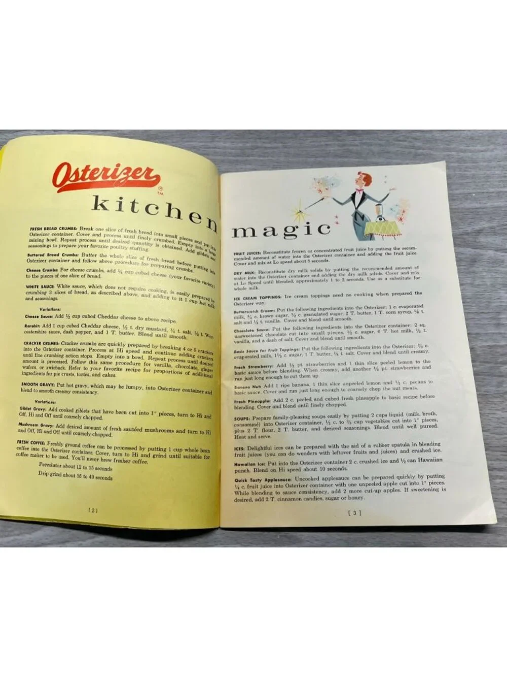 Recipes for the Two-Speed Osterizer Vintage Cooking Cookbook Booklet 1960s